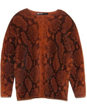 Bimba Y Lola Long Caramel Snake Fur Jumper - Brown