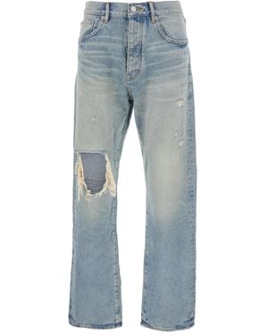 Purple Brand Distressed-Jeans mit Logo-Patch - Blau