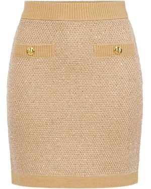Elisabetta Franchi ニット ミニスカート - ナチュラル