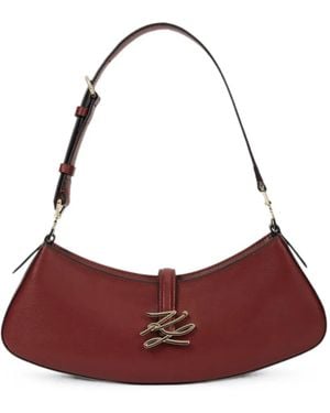 KARL LAGERFELD Kleine K/Autograph Langwerpige Schoudertas - Rood