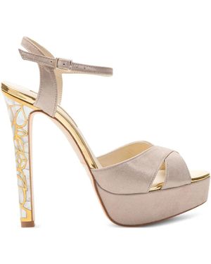 freya rose Rose Ankle-Strap Heeled Sandals - White