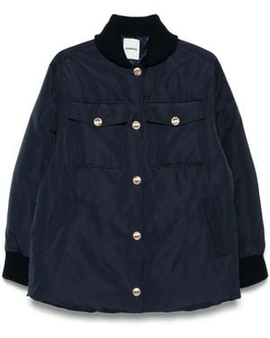 Sandro Ribbed-Collar Puffer Jacket - Blue