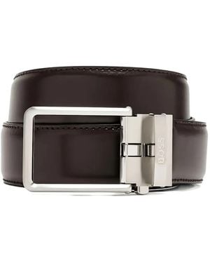 BOSS Cinturón con hebilla cuadrada - Negro