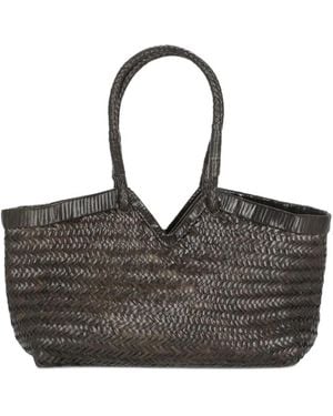 Bully Braided Leather Shoulder Bag - Black