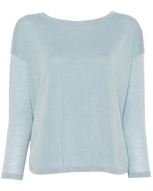 Akris Punto Jersey Con Cuello Barco - Azul