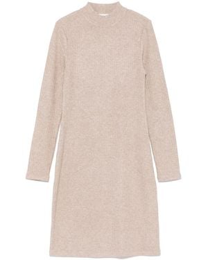 Vince Rib Long-Sleeved Short Dress - Natural