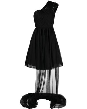 ANOUKI One-Shoulder Ruffle-Hem Dress - Black
