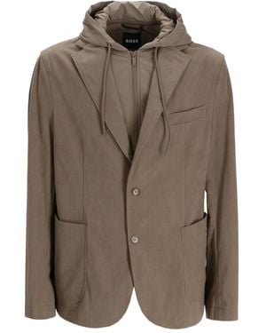 BOSS Hooded Jacket - Brown