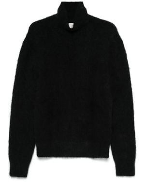 Ami Paris Brushed Effect High Neck Jumper - Black