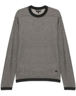 Emporio Armani Textured Jumper - Grey