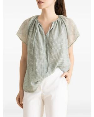 Maison Common Blusa Con Scollo A V E Maniche Volant - Verde
