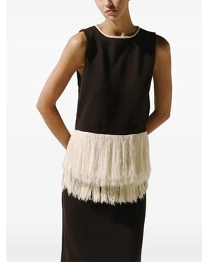 Baobab Jane Fringe-Detail Top - Black