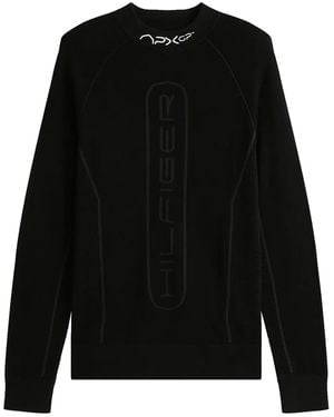 Tommy Hilfiger High-Neck Logo Jumper - Black