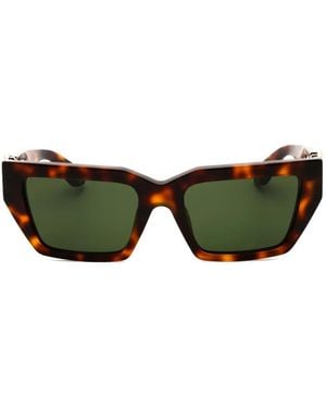 Roberto Cavalli Tortoiseshell-Effect Logo-Plaque Sunglasses - Green