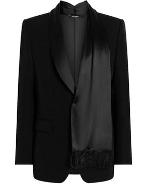 Dolce & Gabbana Fringed Blazer - Black