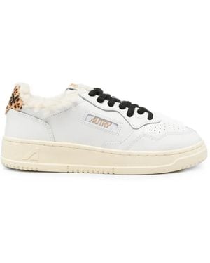 Autry Medalist Leopard-Print Trainers - White