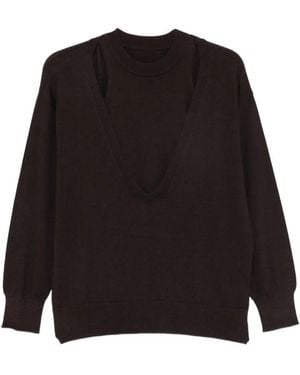 MEIMEIJ Cut-Out Layered Jumper - Black