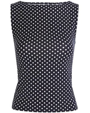 Reformation Dusk Knitted Polka-Dot Top - Black