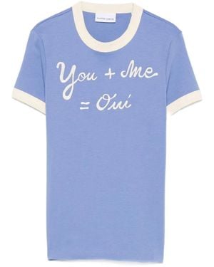 Maison Labiche Embroidered-Detail Cotton T-Shirt - Blue