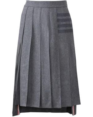 Thom Browne Pleated Stripe Skirt - Grey