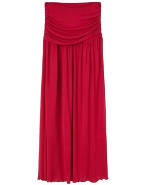 RETORI Falda Estilo Jersey Drapeada - Rojo