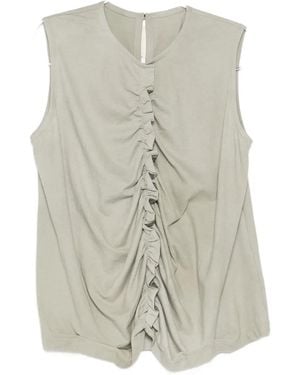 Ziggy Chen Ruffled Draped Vest Top - Gray