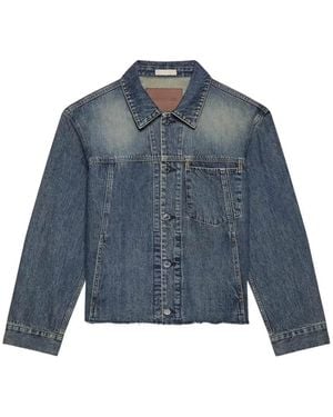 Helmut Lang Frayed-Hem Denim Jacket - Blue