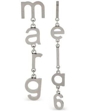 MM6 by Maison Margiela Asymmetric-Design Earrings - White