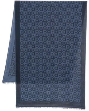 Ferragamo Printed Wool Scarf - Blue