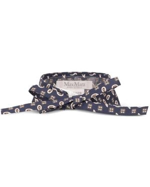 Max Mara Printed Silk Collar - White