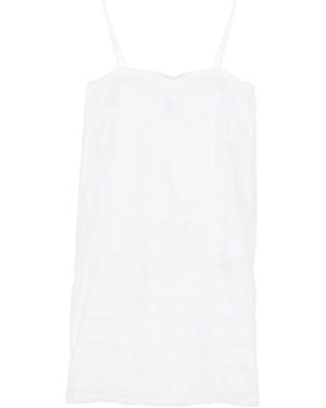 TOTEME Monogram Cotton-Voile Midi Dress - White