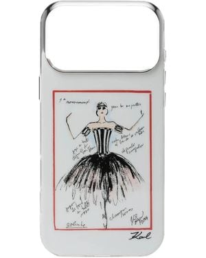 KARL LAGERFELD Sketches Iphone 17 Pro Max Case - White