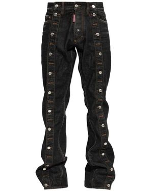 DSquared² American Button-Detail Jeans - Black