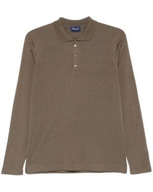Drumohr Long-Sleeve Polo Shirt - Brown