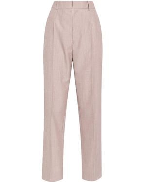 Victoria Beckham Virgin Wool Straight-Leg Trousers - Pink