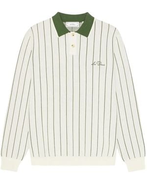 Les Deux Pullover Mit Polokragen Und Nadelstreifen - Weiß