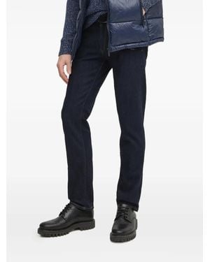 Hackett Leather-Patch Denim Jeans - Blue