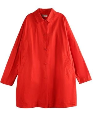 Casey Casey Cotton Single-Breasted Coat - Red