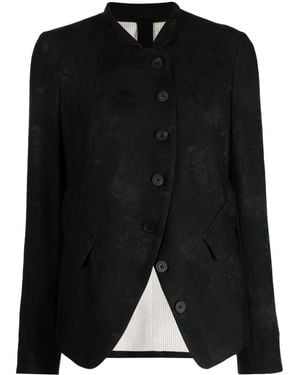 Forme D'expression Distressed Off-Centre Blazer - Black