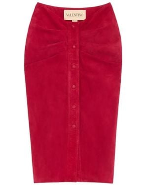 Valentino Garavani Suede skirt - Rot