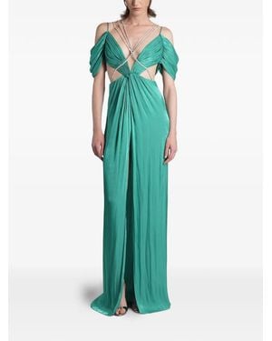 Costarellos Calina Cut-Out Maxi Dress - Green