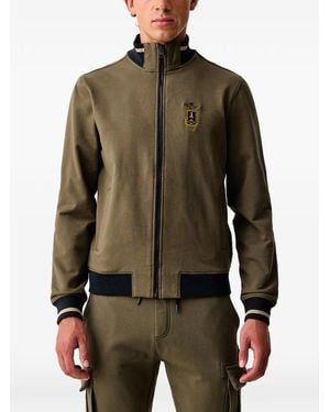 Aeronautica Militare Logo-Patch Zip-Up Sweatshirt - Green