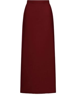 Max Mara Cashmere Midi Skirt - Red