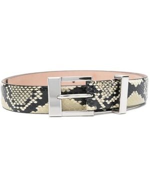 KHAITE Snake-Effect Metal Belt - White