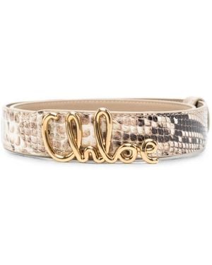 Chloé Logo-Plaque Belt - White