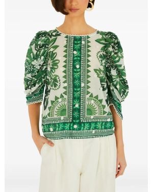 FARM Rio Blusa Con Motivo Floral - Verde