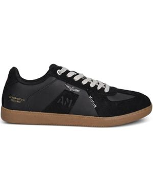 Aeronautica Militare Logo-Detail Trainers - Black