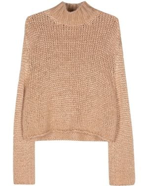 forte_forte High-Neck Sweater - Natural