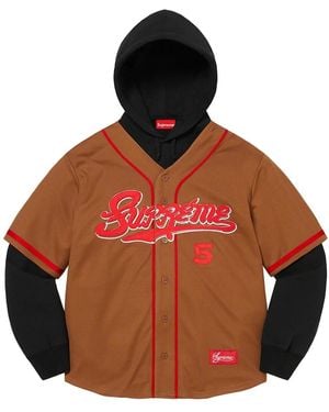 Supreme Baseball Jersey Hoodie - Orange