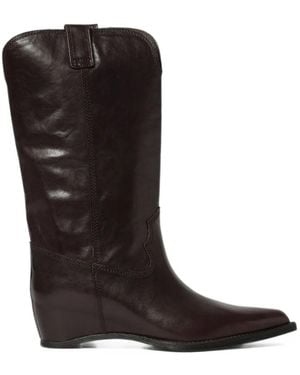 Paloma Barceló Gale Pointed-Toe Leather Boots - Black